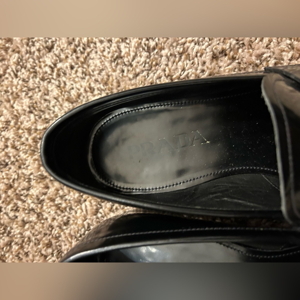Prada brushed leather loafers men